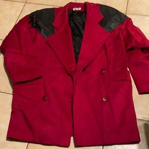 Women's Red and Black Blazer